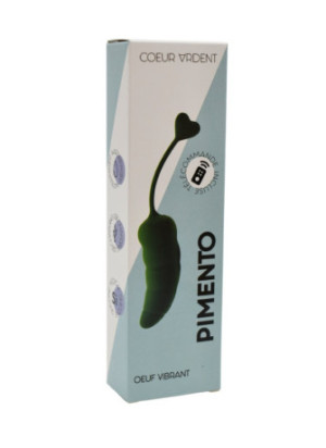 PIMENTO, Un Œuf vibrant avec télécommande, couleur et forme "Piment" en silicone médical - B137GRE